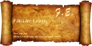 Fábián Ervin névjegykártya