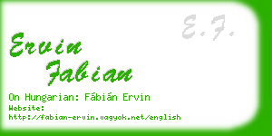 ervin fabian business card