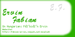 ervin fabian business card